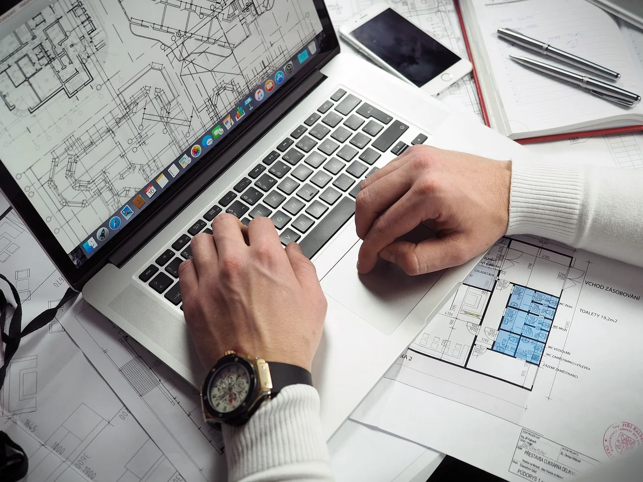 Planung der Baustelle am Computer
